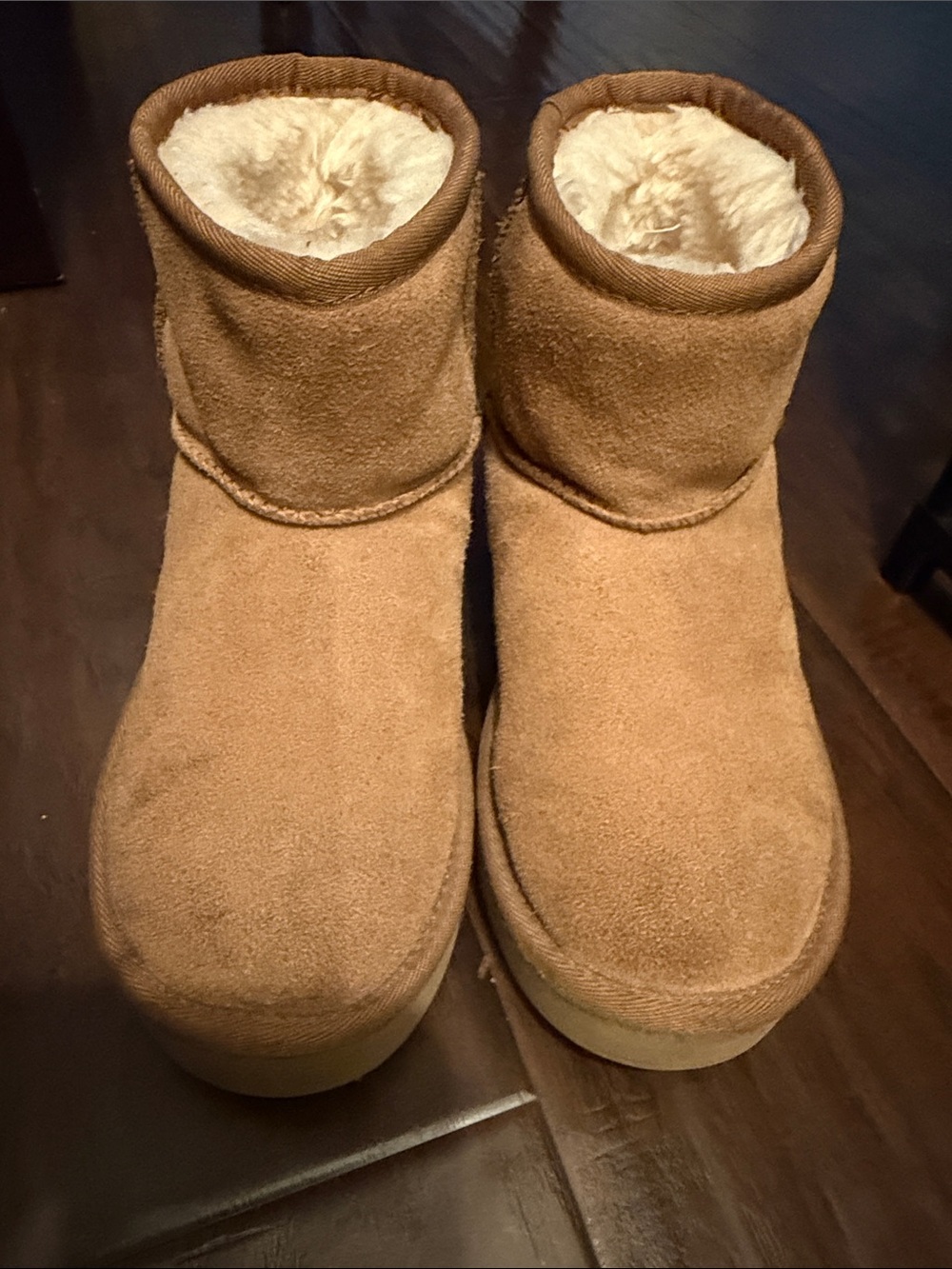 UGG Kids Chestnut Suede Shearling-Lined Ankle  boots